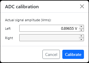 ADC calibration dialog